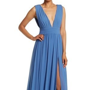 Athen Plunging V-Neck Maxi Dress by Love By Design in Dutch Blue